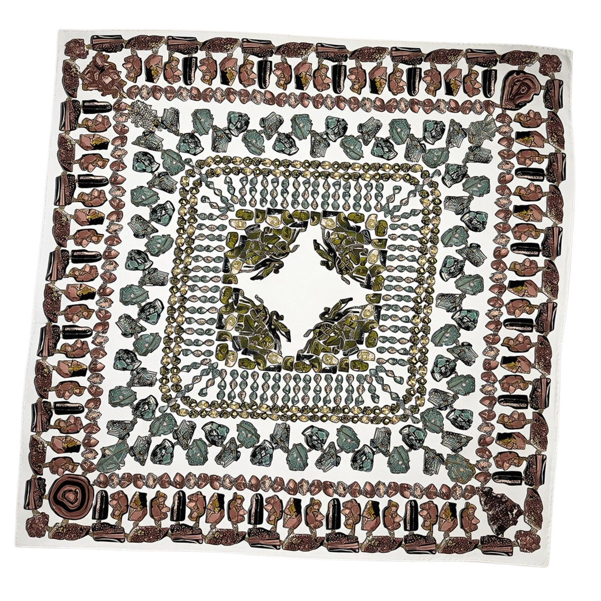 Longchamp Scarf Precious Stones - Square Twill Silk Foulard