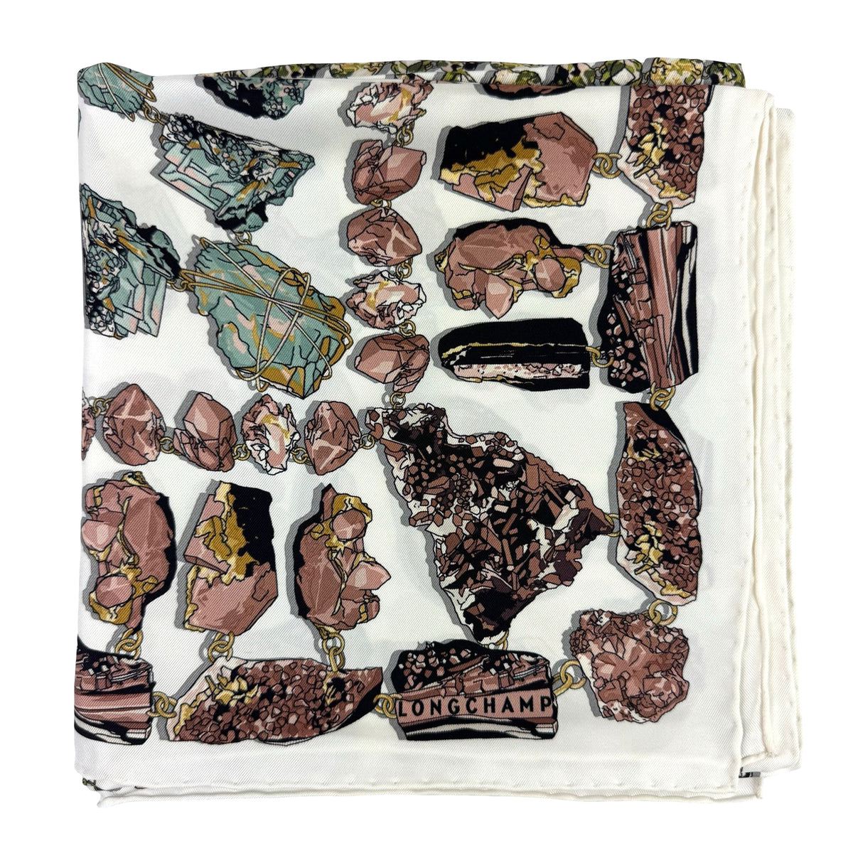 Longchamp Scarf Precious Stones - Square Twill Silk Foulard