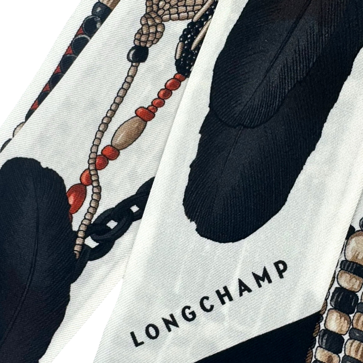 Longchamp Skinny Scarf Black Le Pliage Collier Massai Twilly