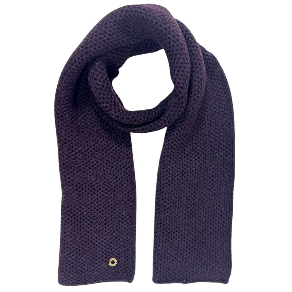 Loro Piana Cashmere Scarf Dark Aubergine Knitted Shawl