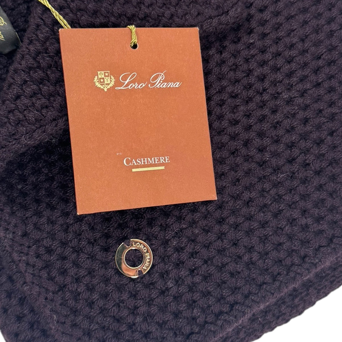Loro Piana Cashmere Scarf Dark Aubergine Knitted Shawl New
