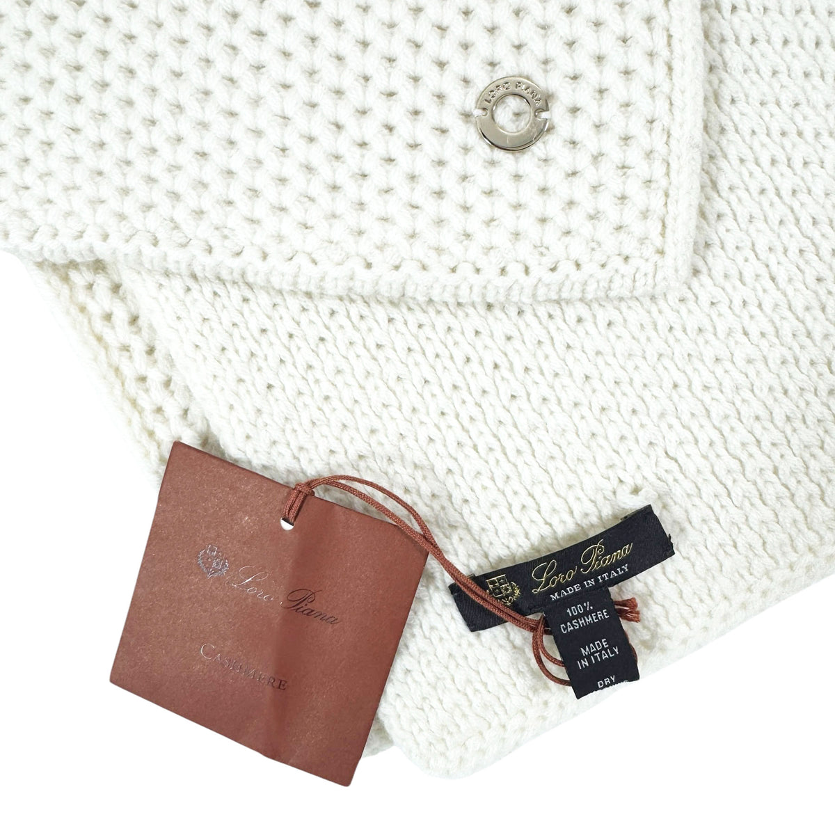 Loro Piana Cashmere Scarf White Knitted Shawl
