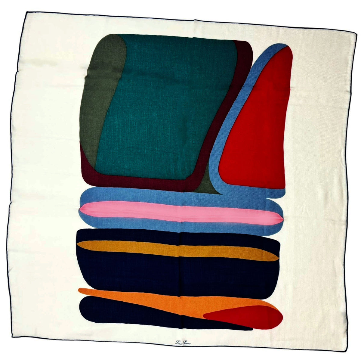 Loro Piana Scarf Cashmere Silk Abstract Pop Soft Design