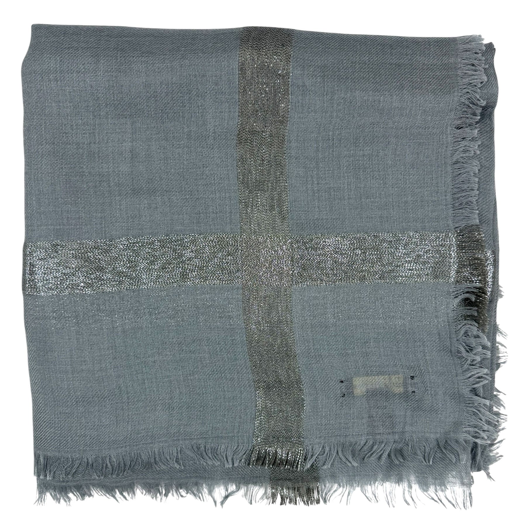 Loro Piana Scarf Gray Design - Extra Large Cashmere Silk Square