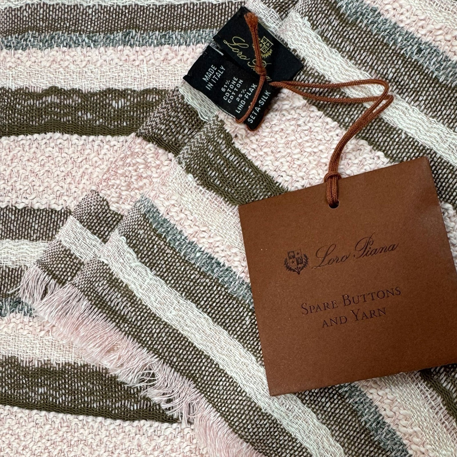New Loro Piana Scarf Pink Stripes