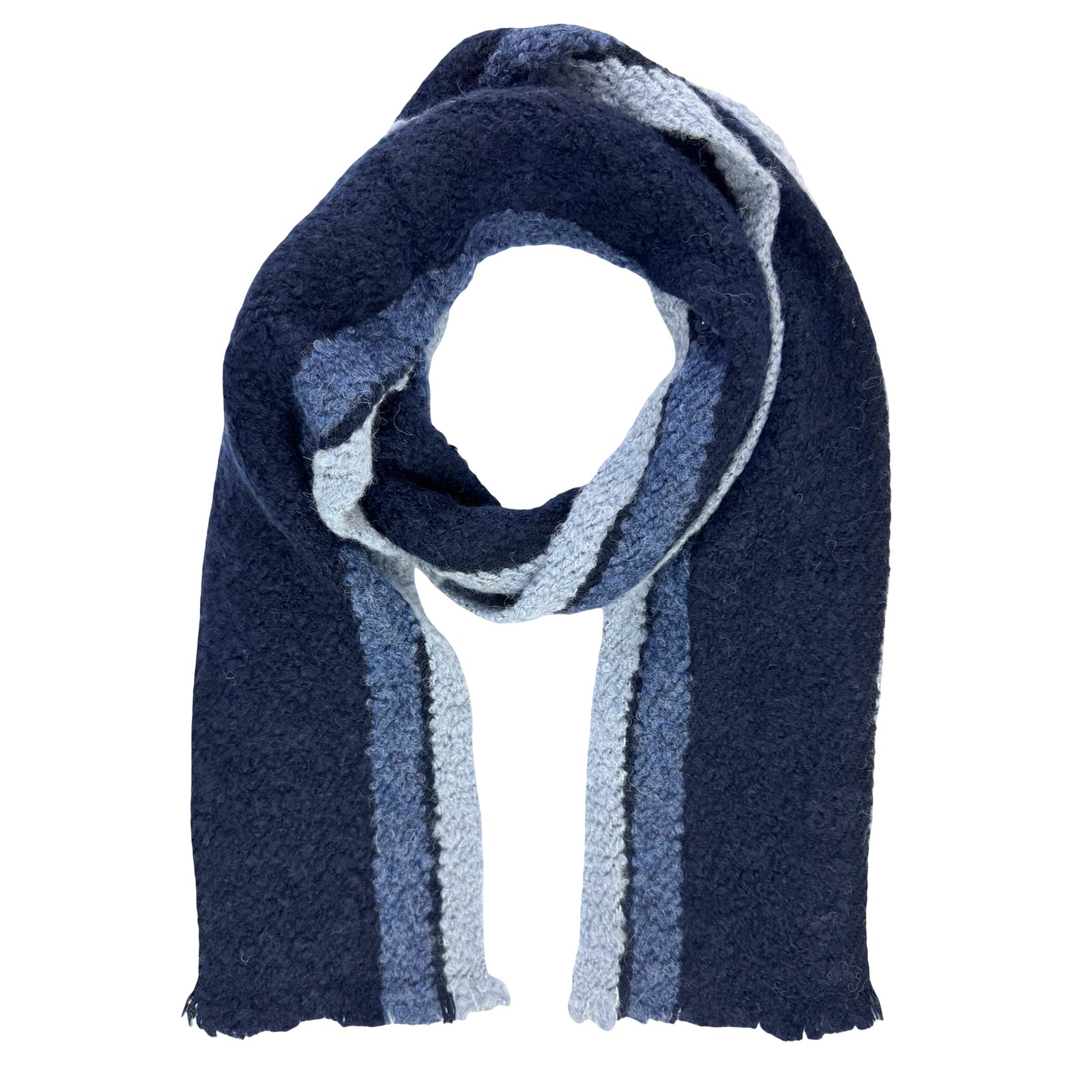 Loro Piana Scarf Dark Gray Stripes Cashmere Alpaca