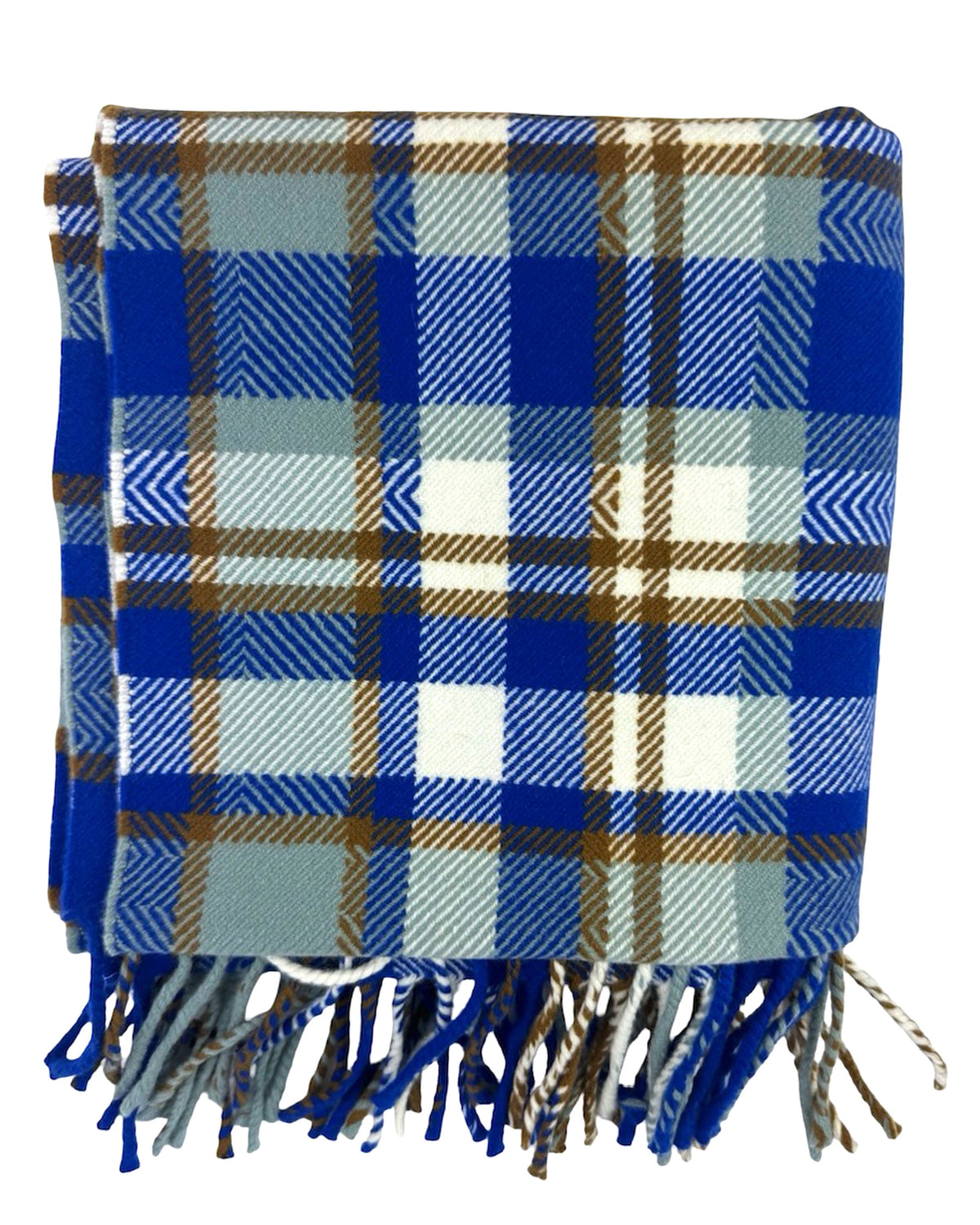 Loro Piana Scarf Royal Blue Brown Check