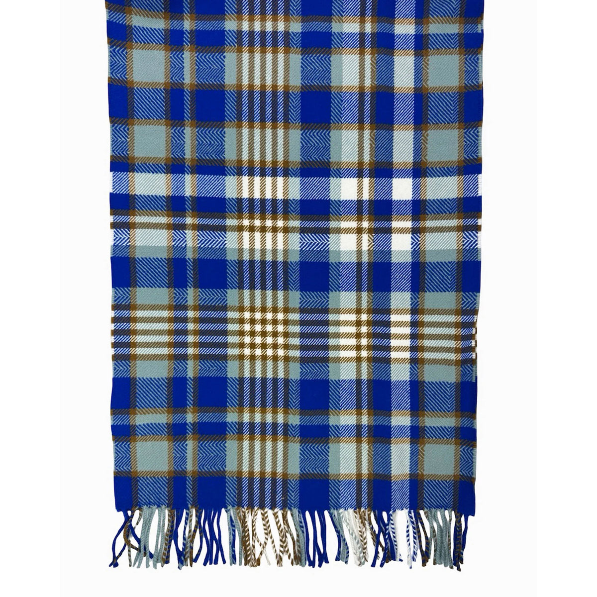Loro Piana Scarf Royal Blue Brown Check