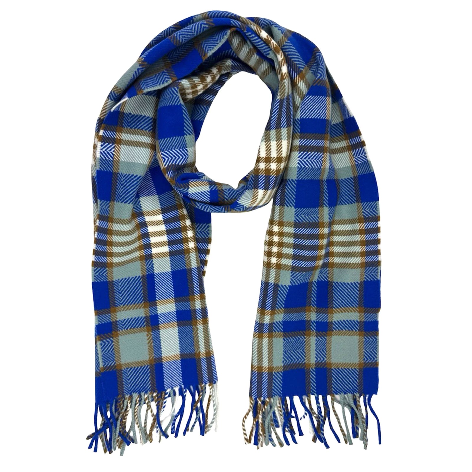 Loro Piana Scarf Royal Blue Brown Check