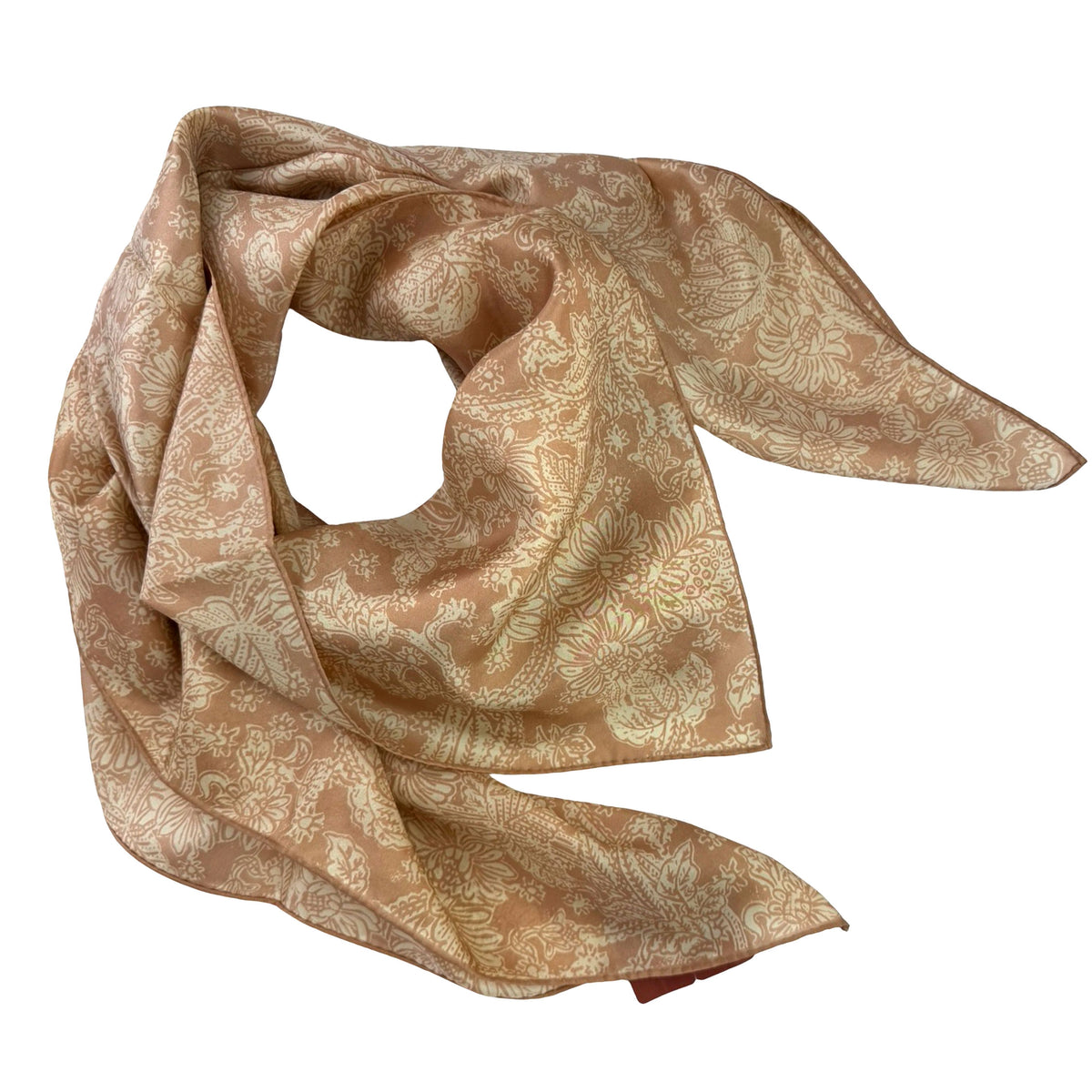 Loro Piana Scarf Floral Design - Twill Silk Square Foulard 
