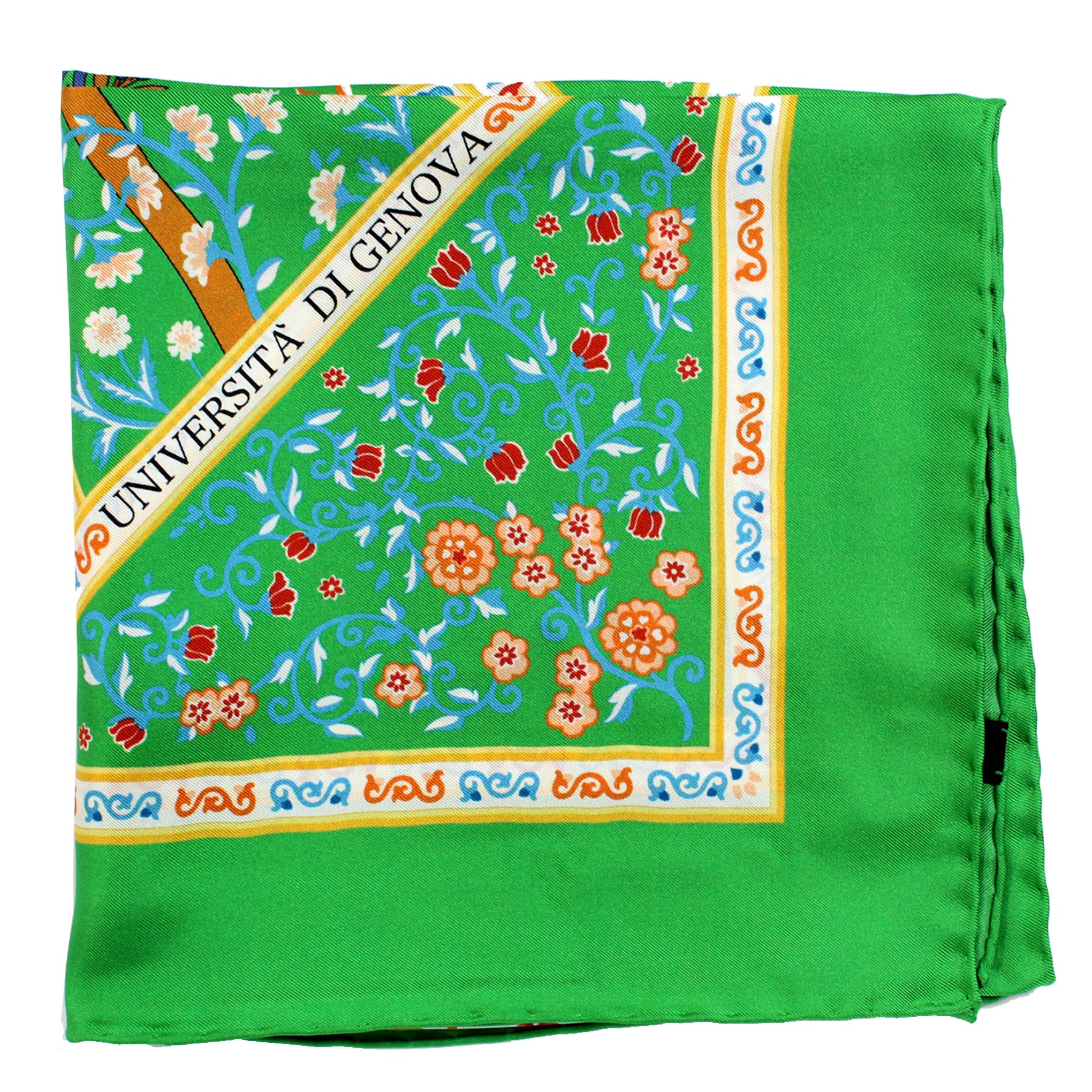 Marinella scarf green design flowers new