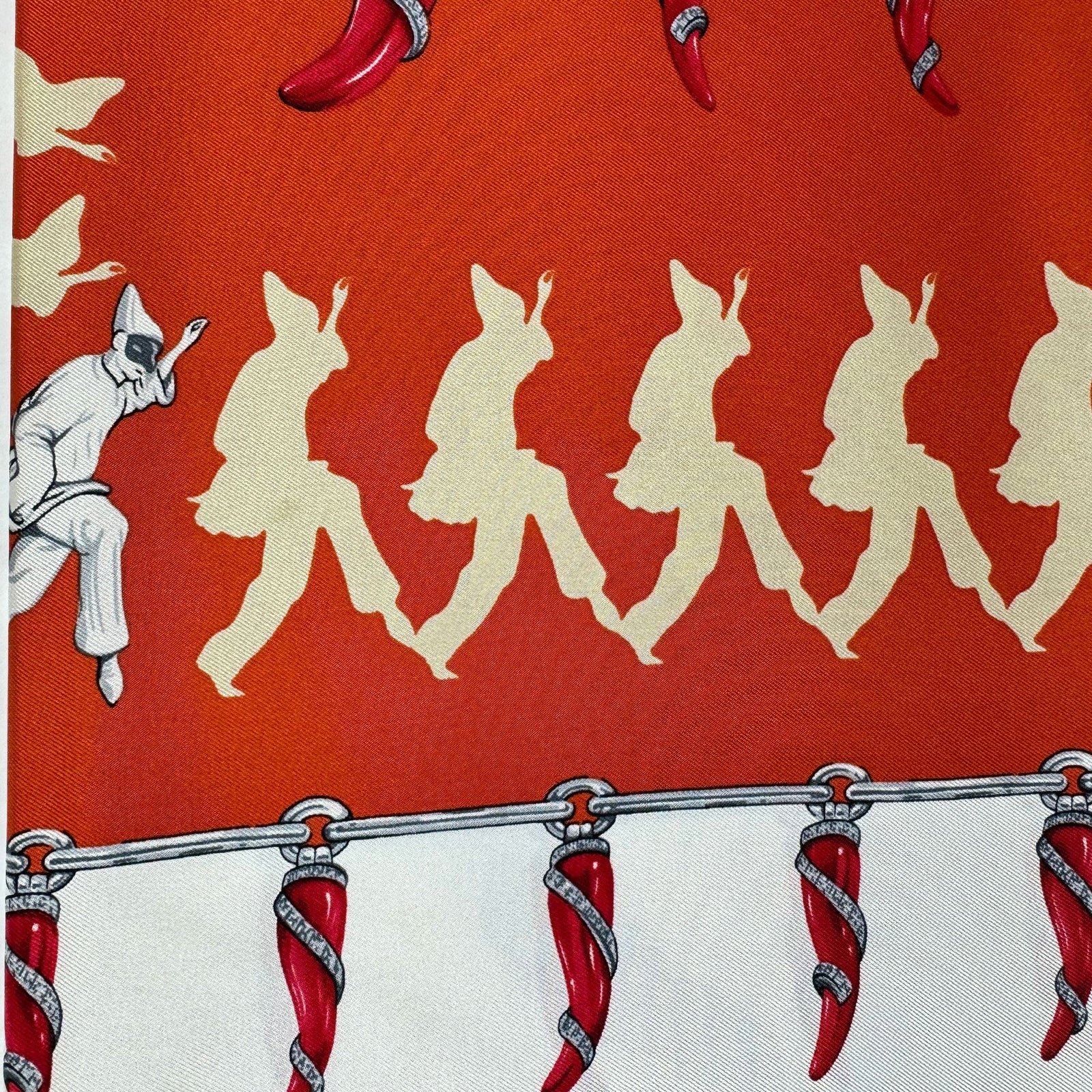 Marinella Scarf Brown Lucky Horn & Pulcinella Mask 