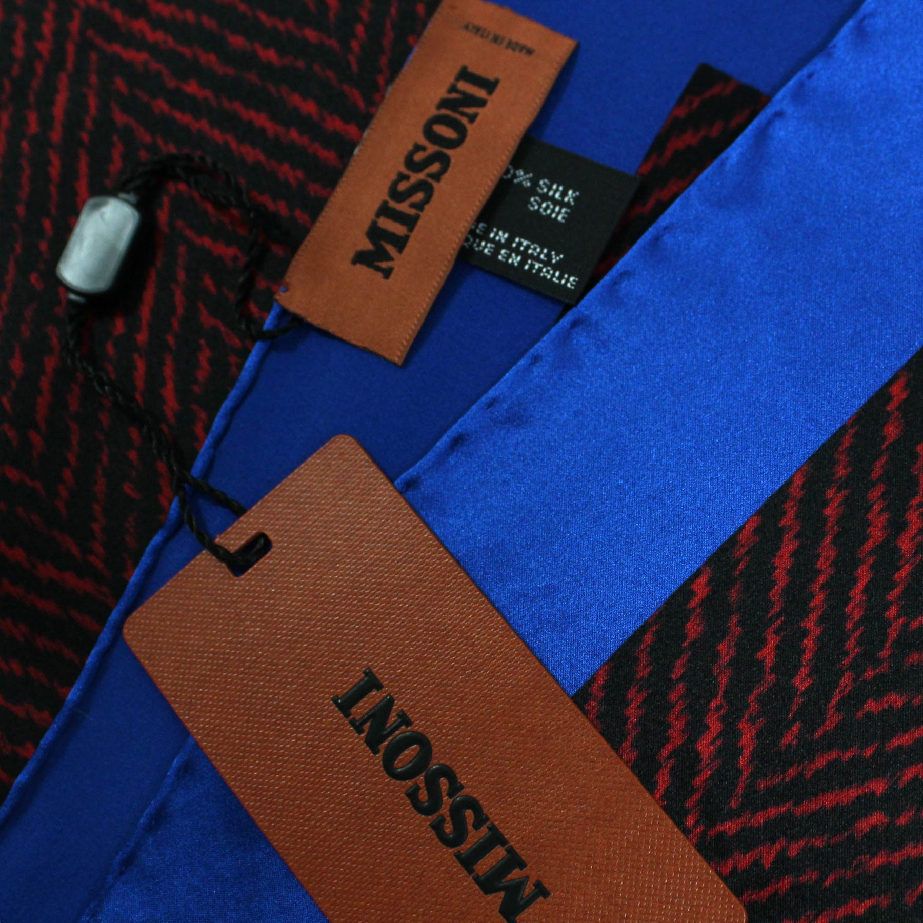 Missoni Scarf Royal Blue Fire Red Black