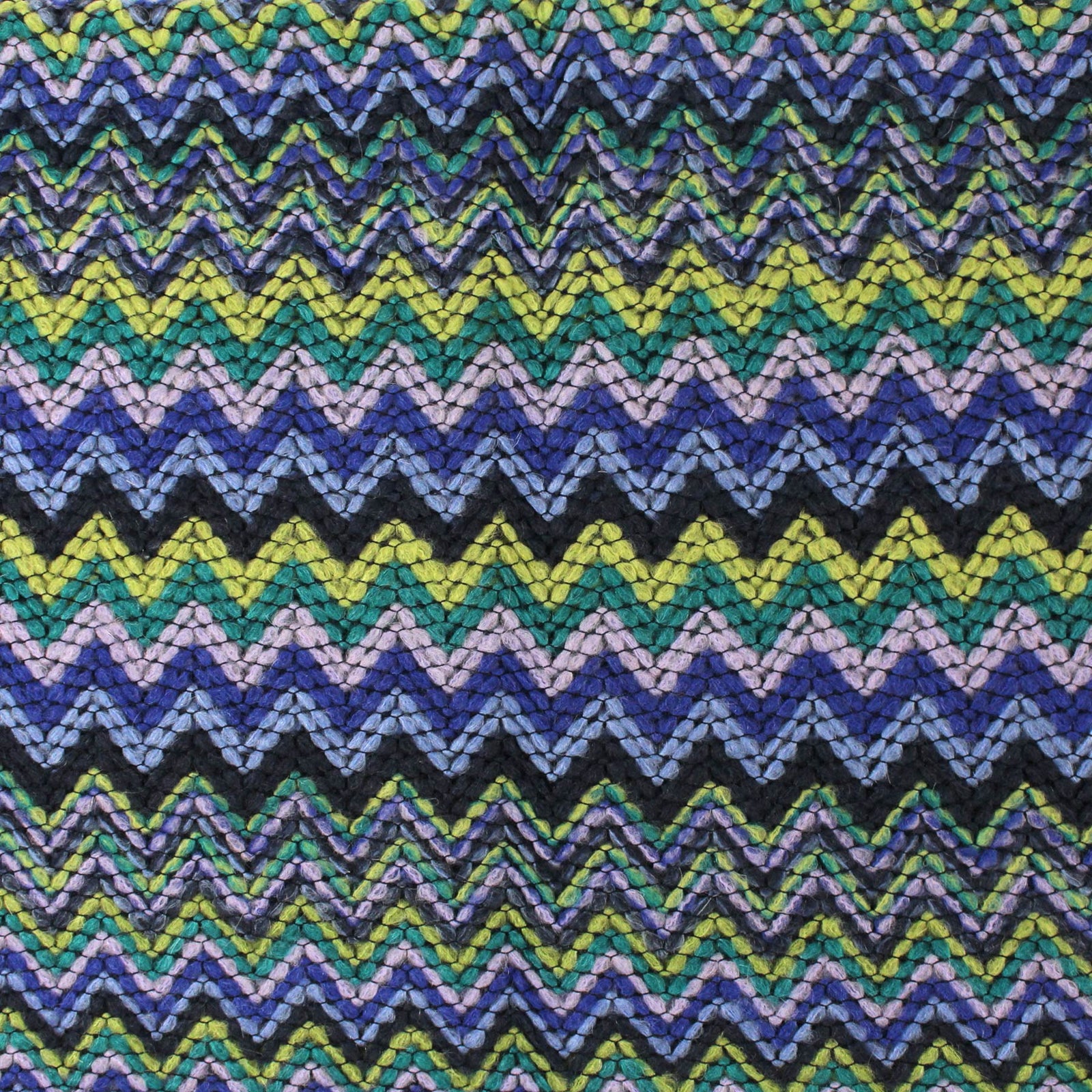 Missoni Scarf Blue Lilac Herringbone Design - Designer Shawl
