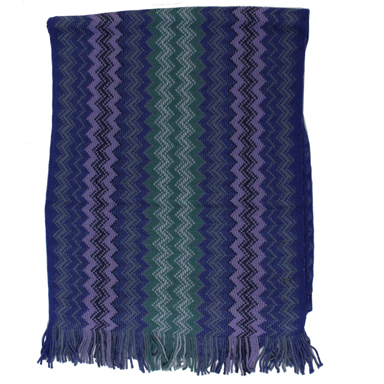 Missoni Scarf Lilac Purple Sage Green Herringbone Design - Designer Shawl