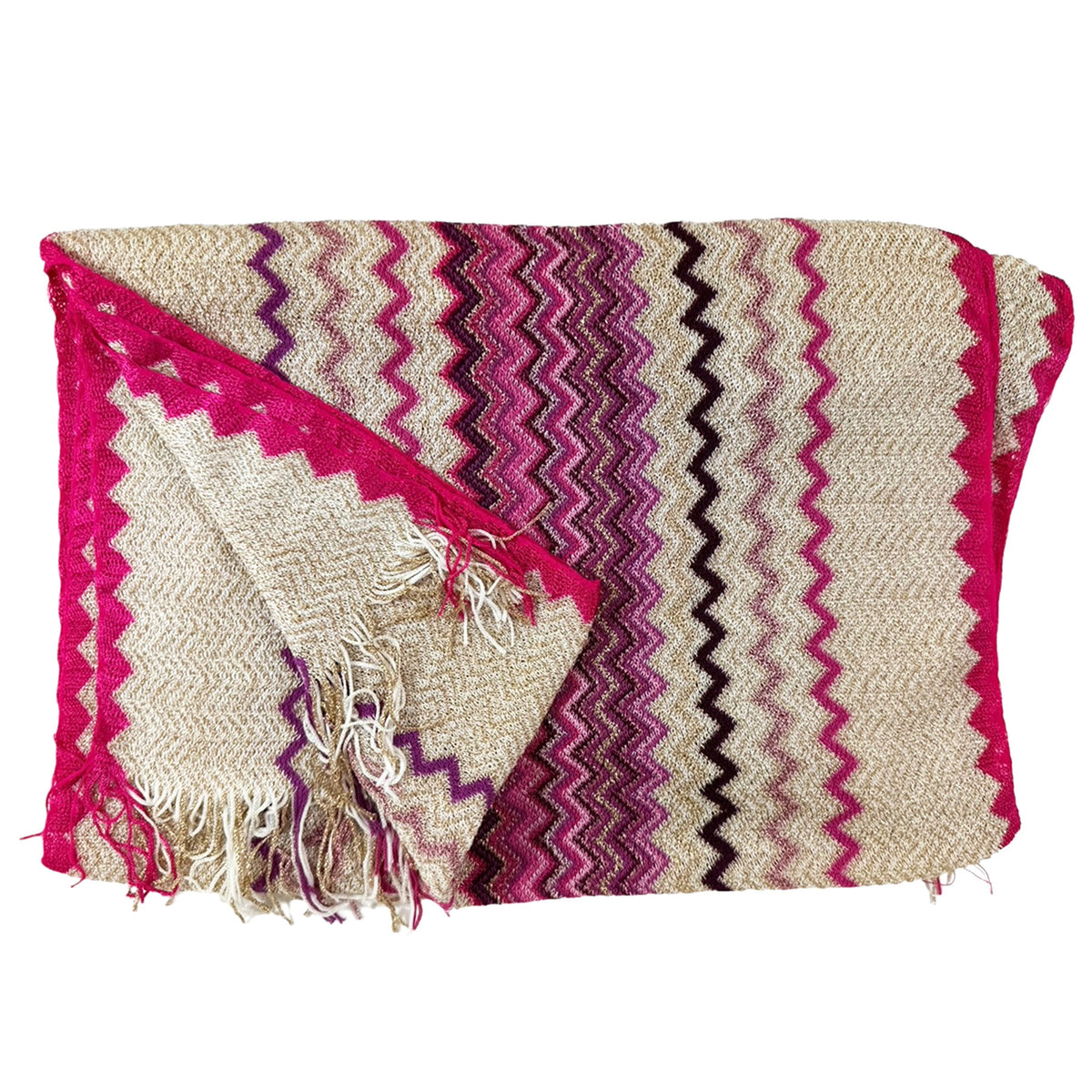 Missoni Scarf Purple Pink Chevron Design Genuine