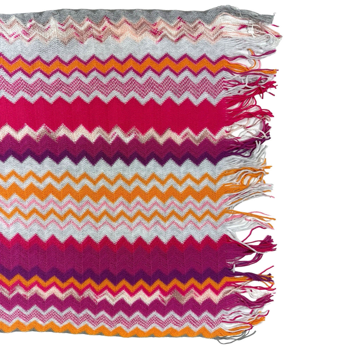 Missoni Scarf Purple Pink Orange Chevron Design - Long Designer Shawl SALE