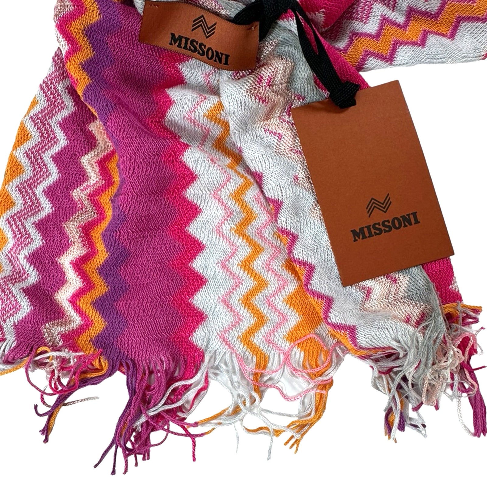 Missoni Scarf Purple Pink Orange Chevron Design - Designer Shawl