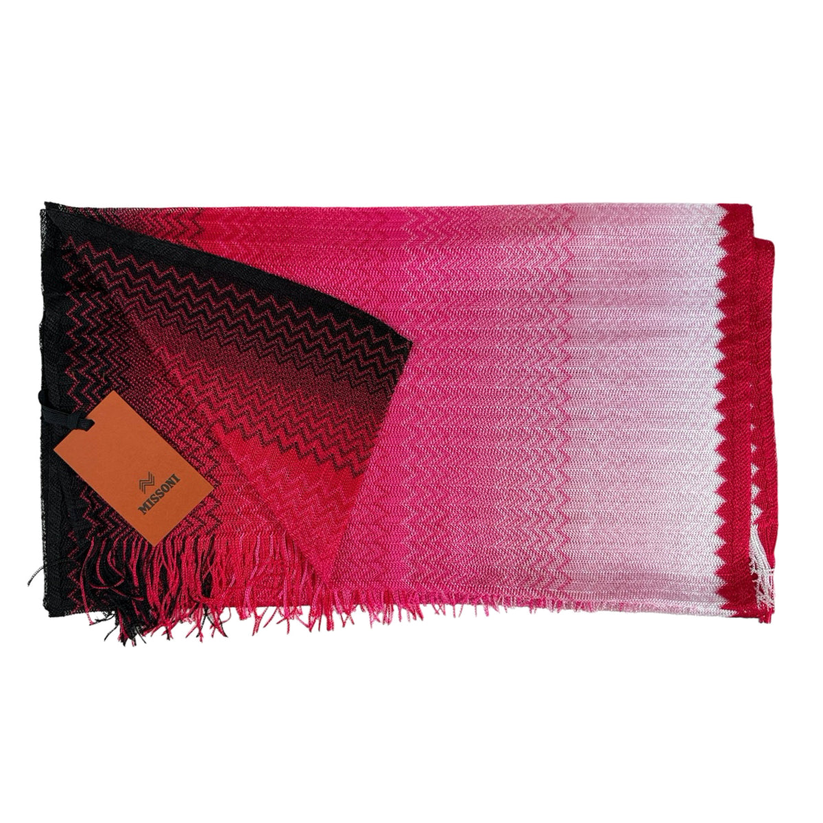 Missoni Scarf Pink Magneta Chevron Design - Women Designer Shawl