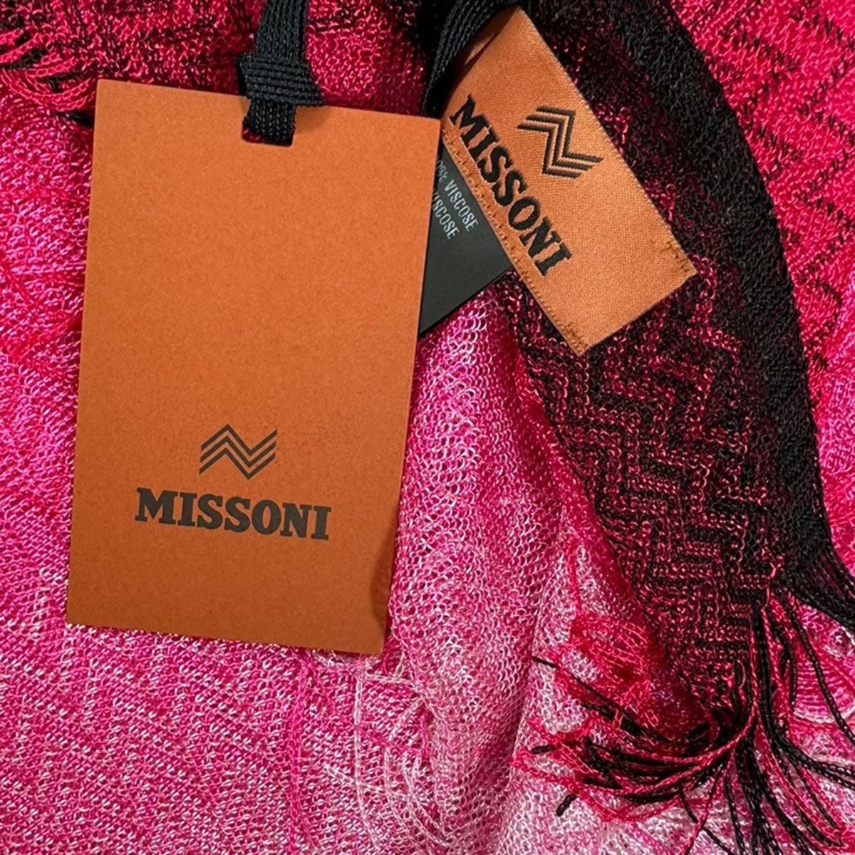 Missoni Scarf Pink Magenta Chevron Design - Women Designer Shawl SALE