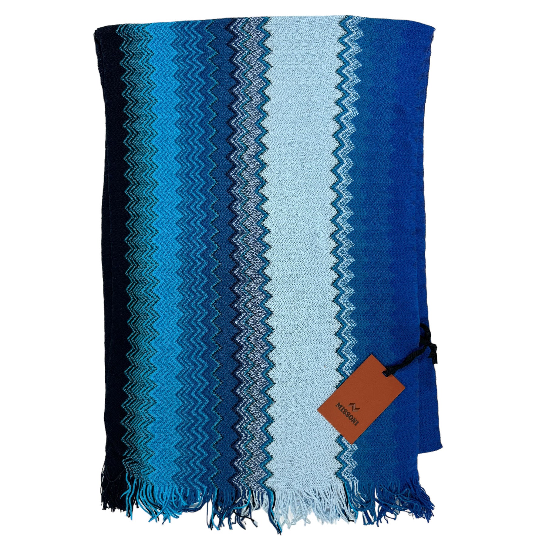 Missoni Scarf Blue Royal Blue Chevron Design - Women Designer