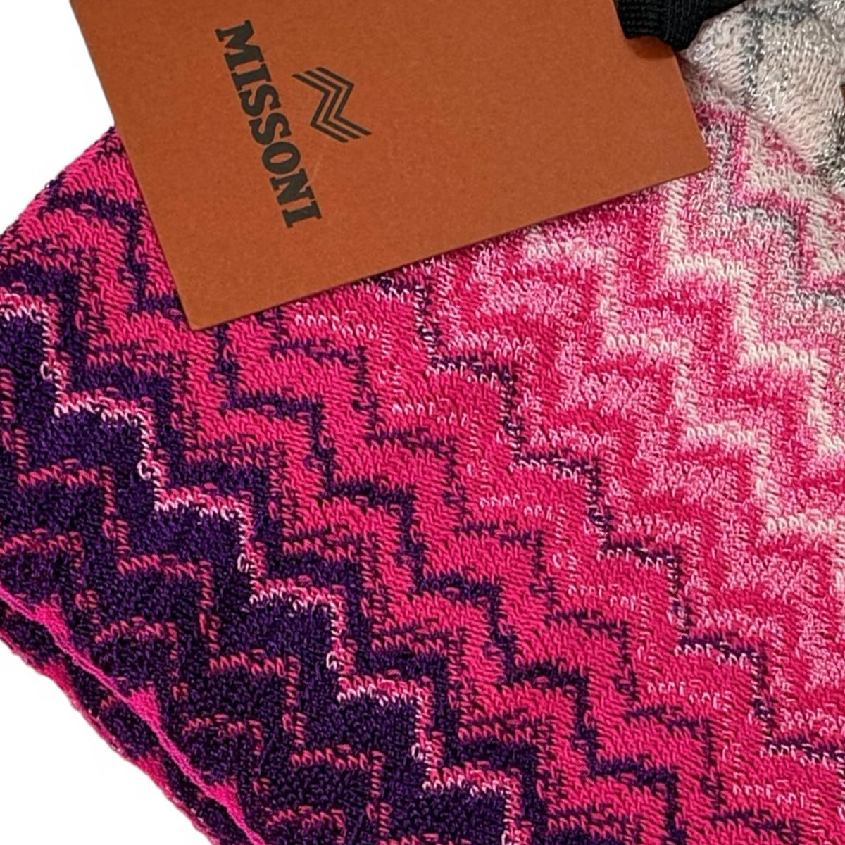 Missoni Scarf Pink White Gray Zig Zag - Women Designer Shawl SALE