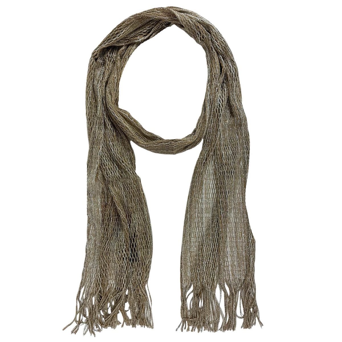 Missoni Scarf Beige Taupe Silver Design - Loose Knit Women Designer Shawl SALE