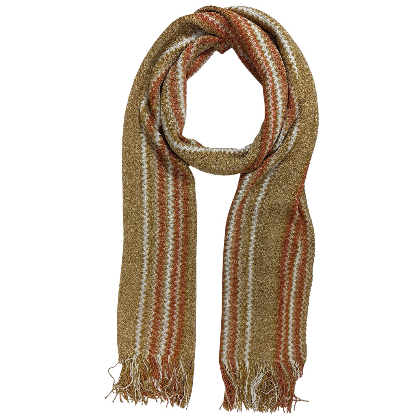 Missoni Scarf Brown Chevron Design - Women Designer Shawl