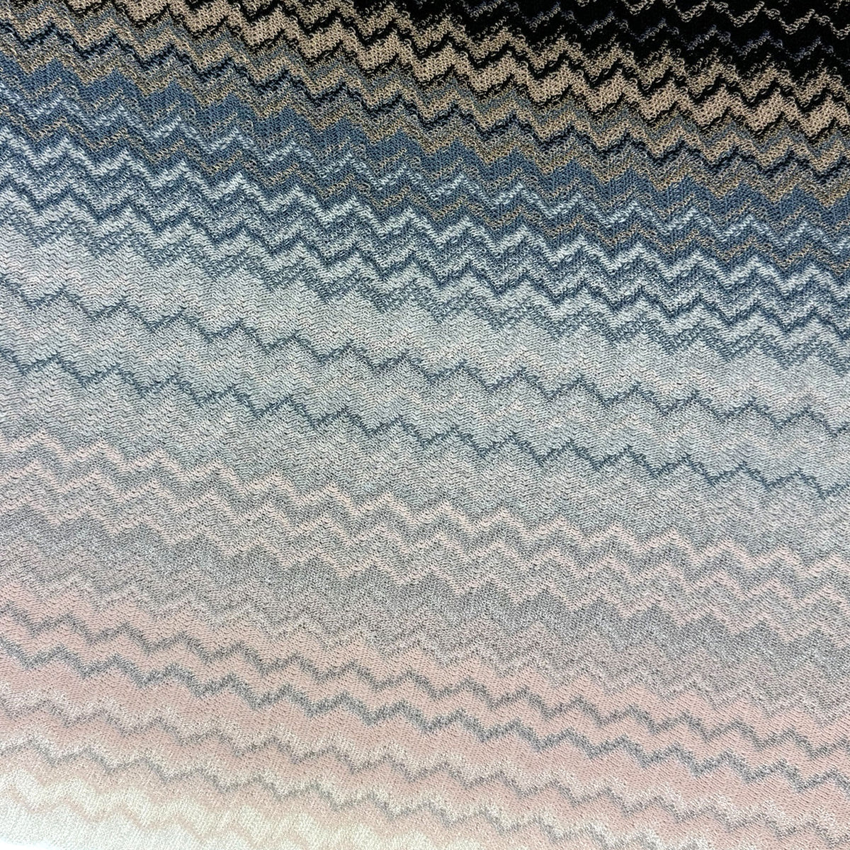 Missoni Scarf Gray Light Pink Zig Zag Pattern - Women Designer Shawl