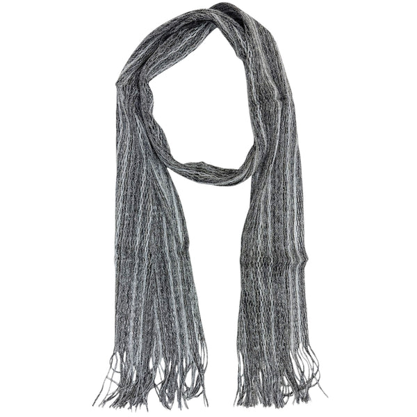 Missoni Scarf Gray Silver Design - Loose Knit Women Designer Shawl