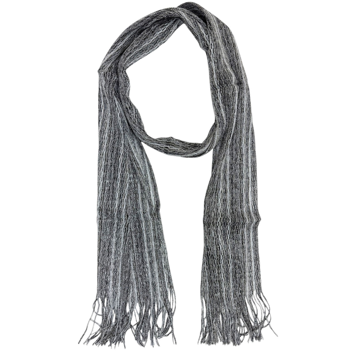 Missoni Scarf Silver Gray - Loose Knit Women Designer Shawl