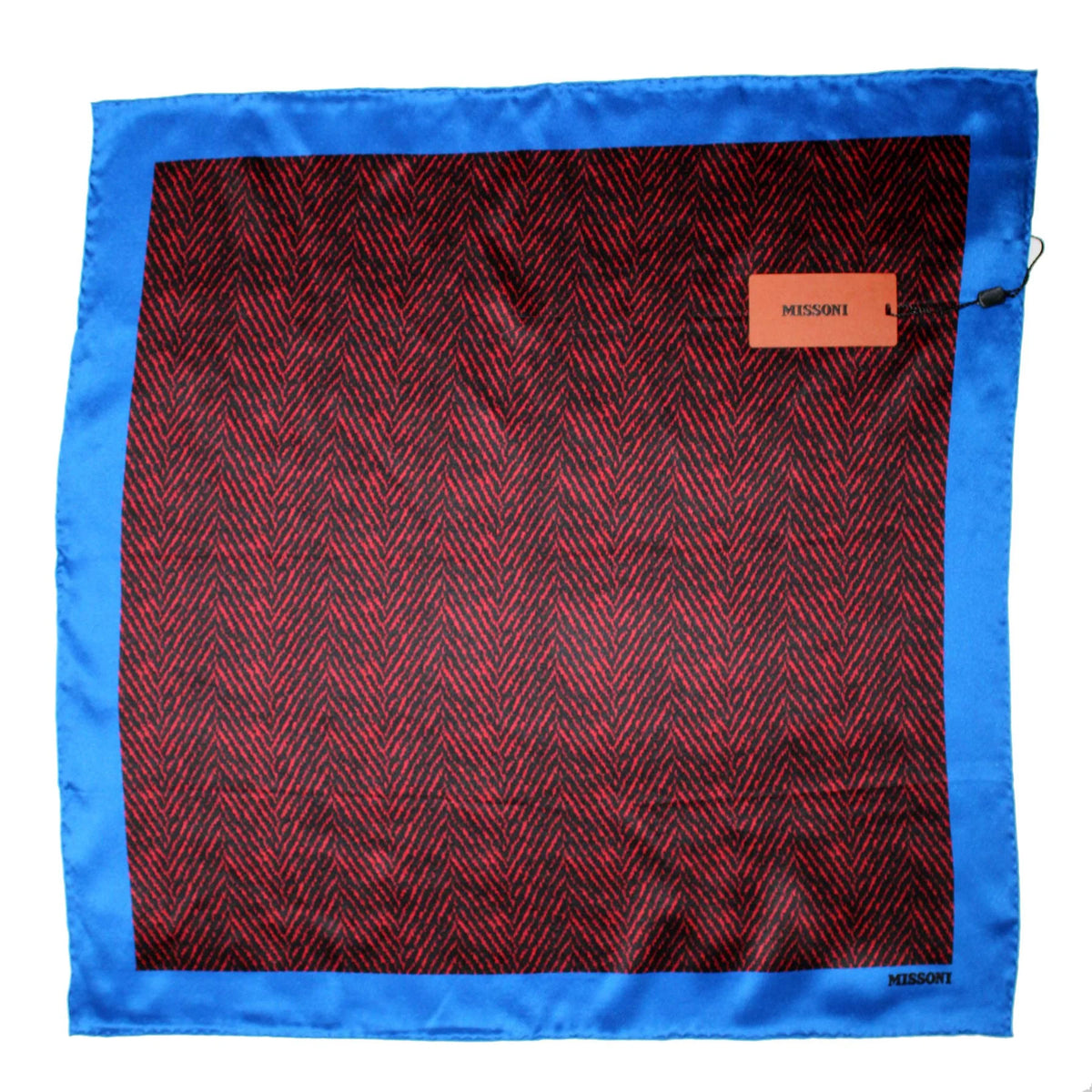 Missoni Small Silk Scarf Royal Blue Fire Red Black FINAL SALE