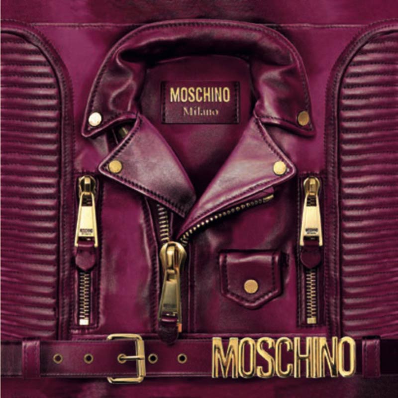 Moschino Scarf Magenta Leather Jacket - Large Square Silk Foulard