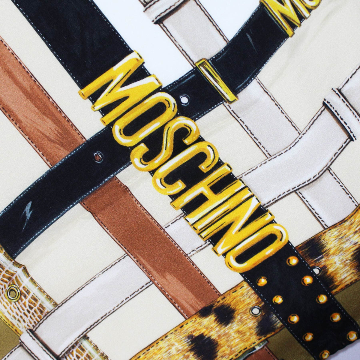 Moschino Small Scarf Brown Olive 