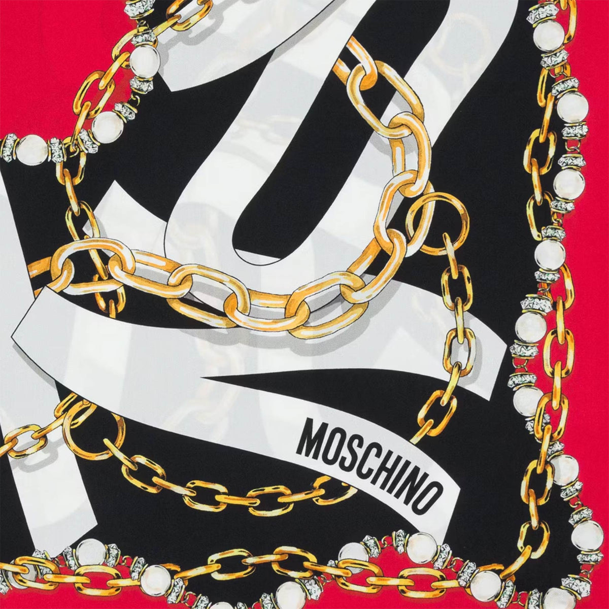 Moschino Scarf Jewelry Design - Large Square Silk Foulard SALE