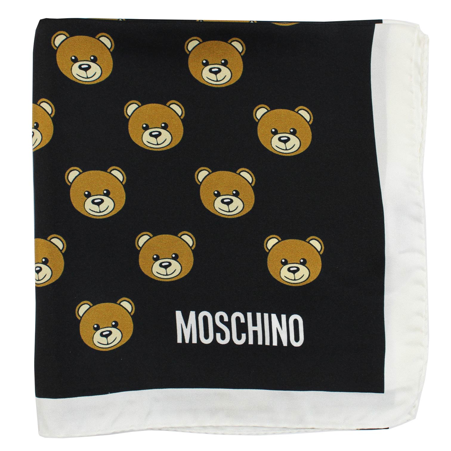 Moschino Scarf All-Over Moschino Teddy Bear - Large Square Silk Foular -  Como Milano