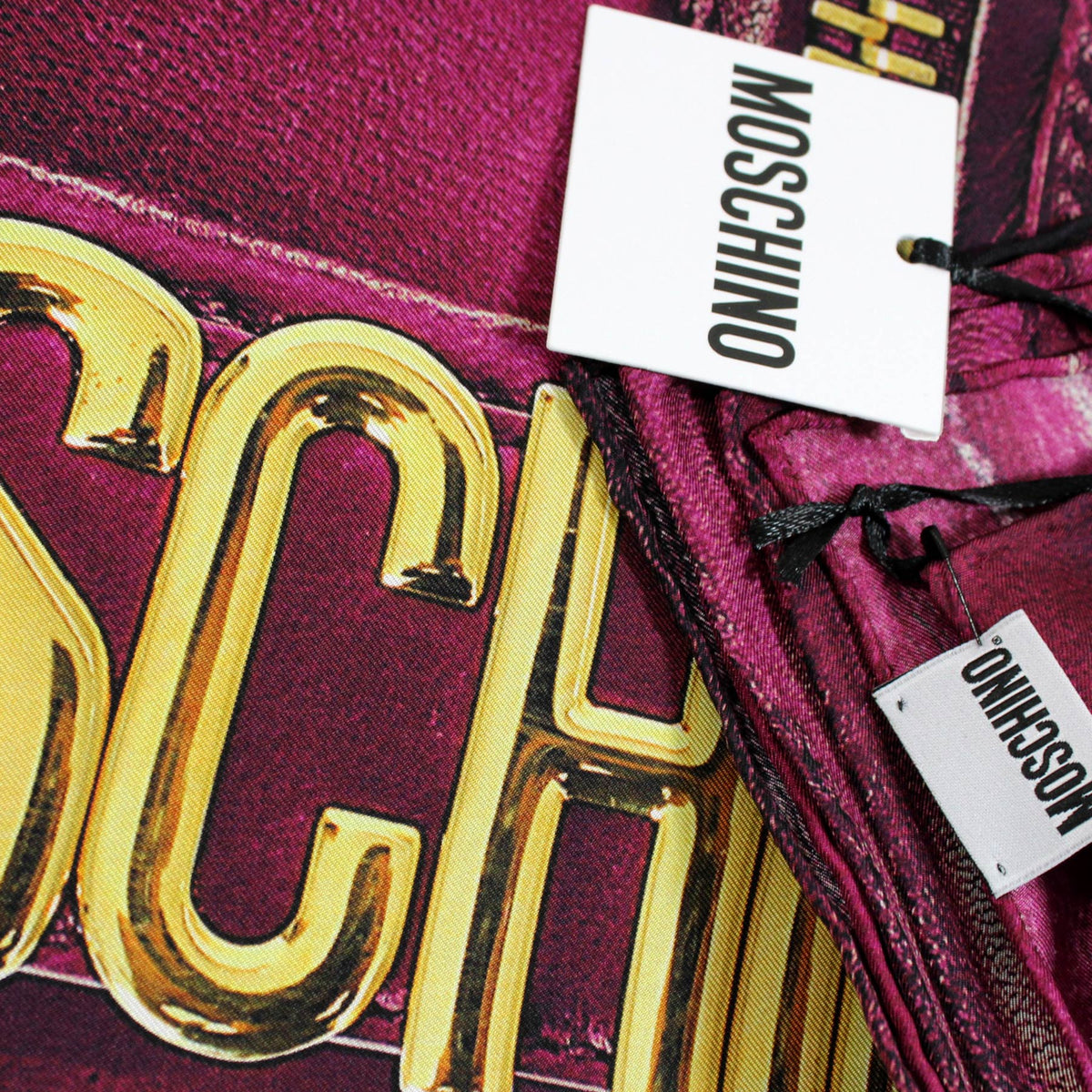 Moschino Scarf Magenta Leather Jacket - Square Silk Foulard SALE