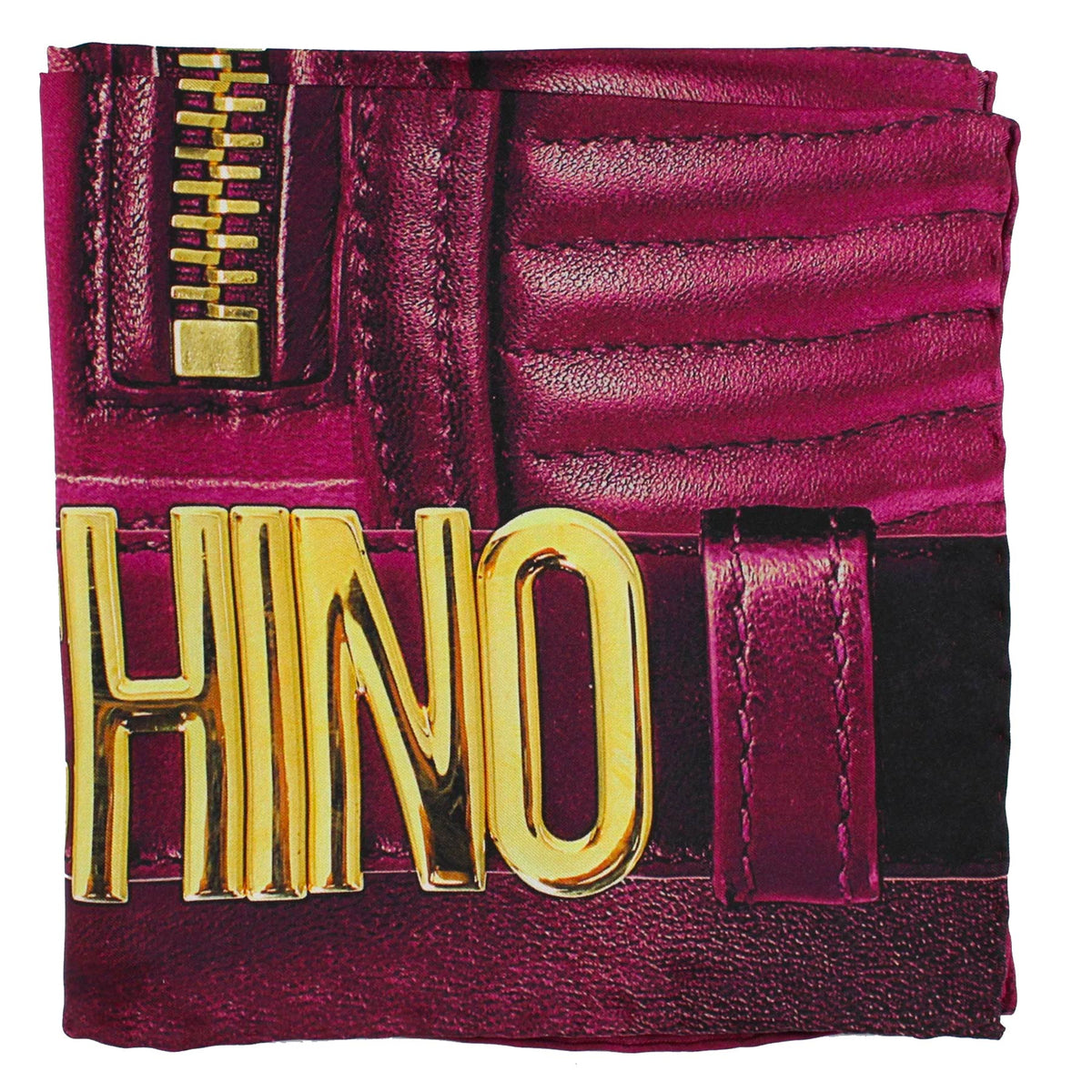 Moschino Scarf Magenta Leather Jacket - Square Silk Foulard SALE