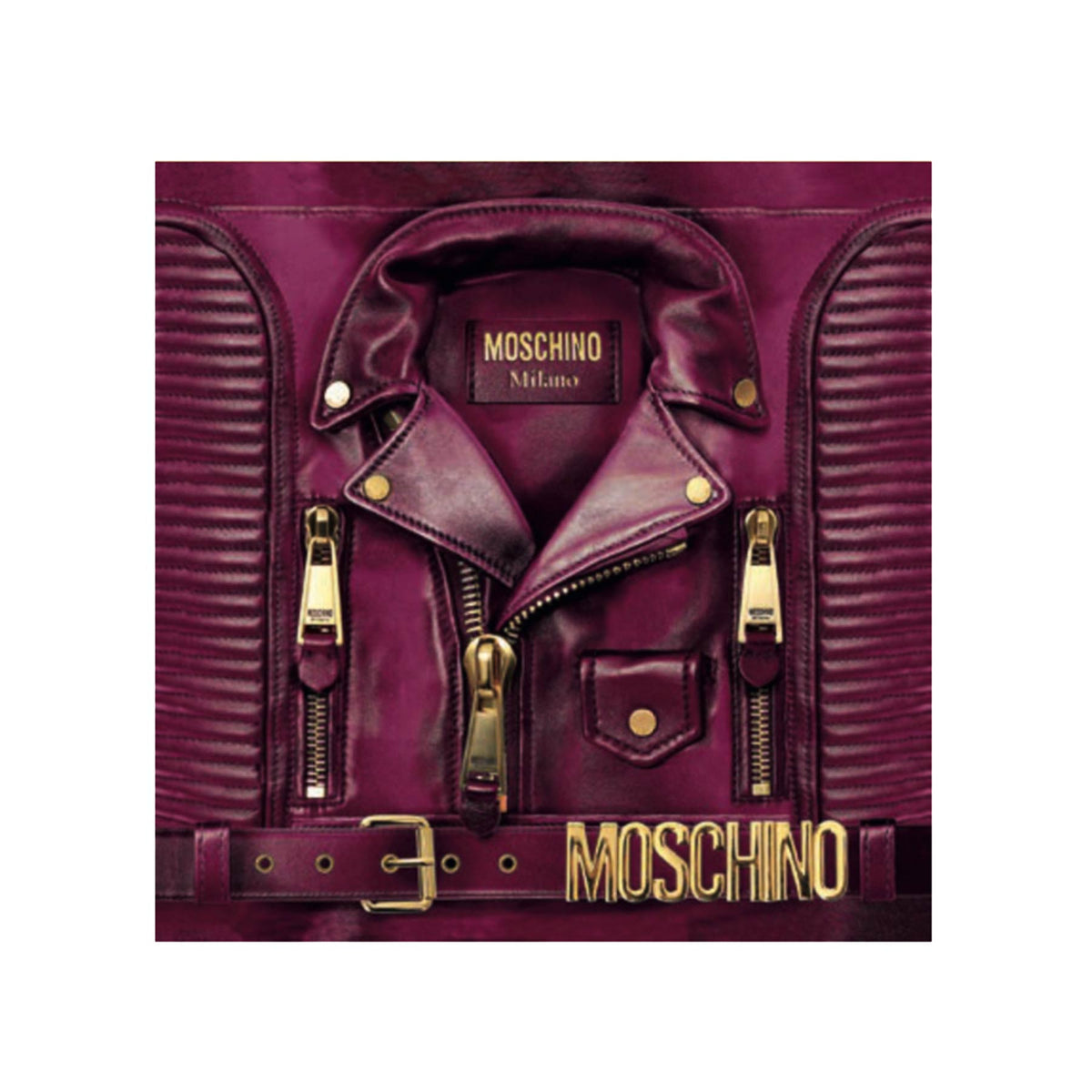 Moschino Scarf Magenta Leather Jacket - Square Silk Foulard SALE
