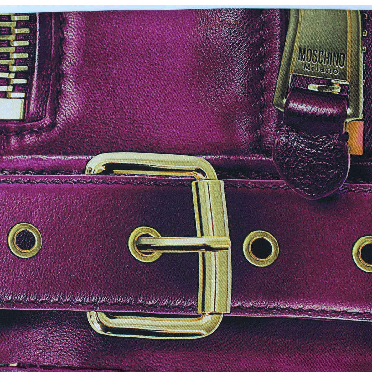 Moschino Scarf Magenta Leather Jacket - Square Silk Foulard SALE