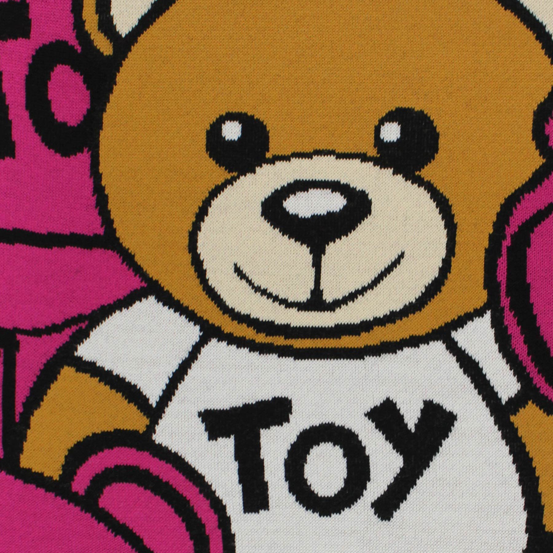 Moschino Wool Scarf Hot Pink Toy Teddy Bear - F/W 2023/ 24 SALE