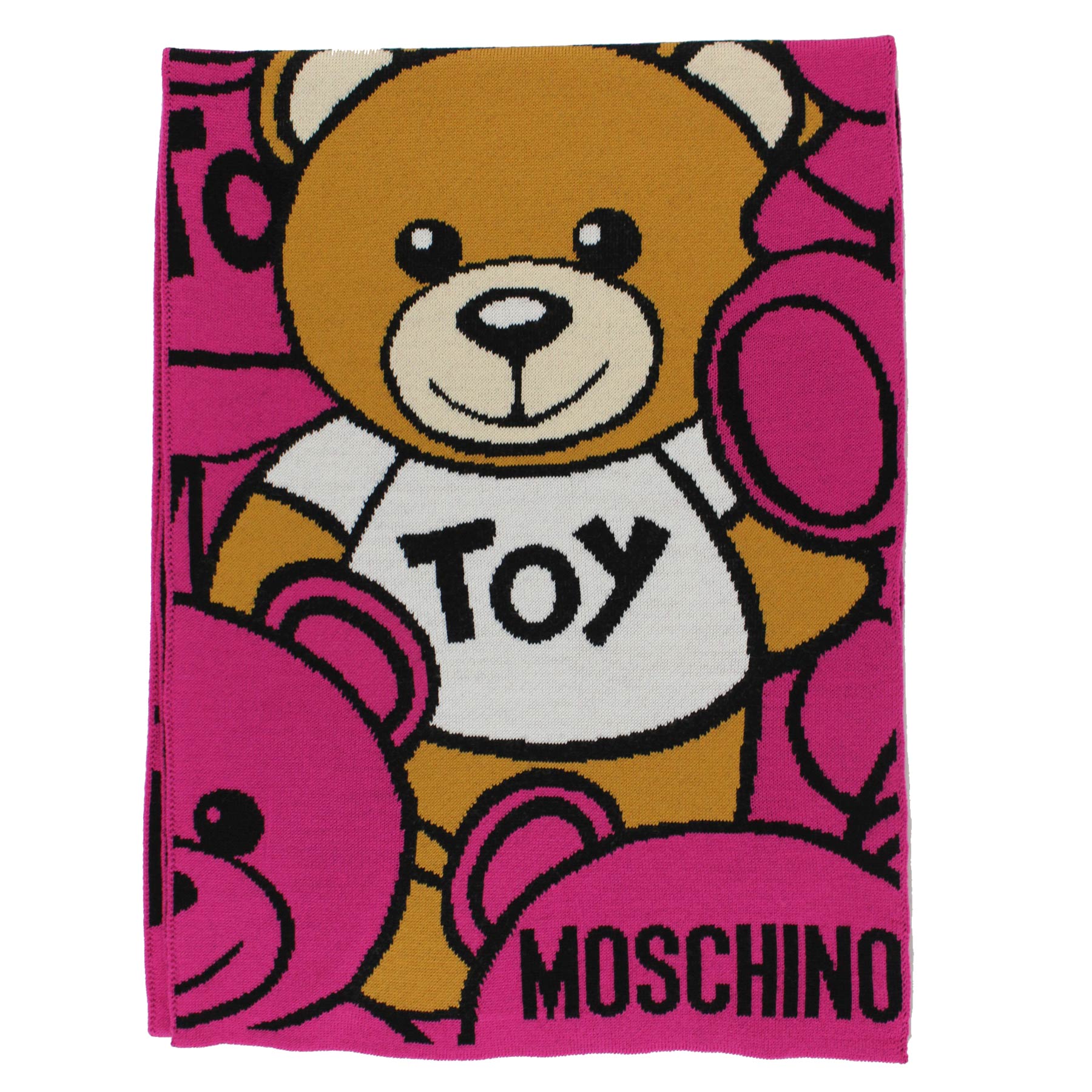 Moschino Wool Scarf Hot Pink Toy Teddy Bear - F/W 2023/ 24 SALE - Como  Milano