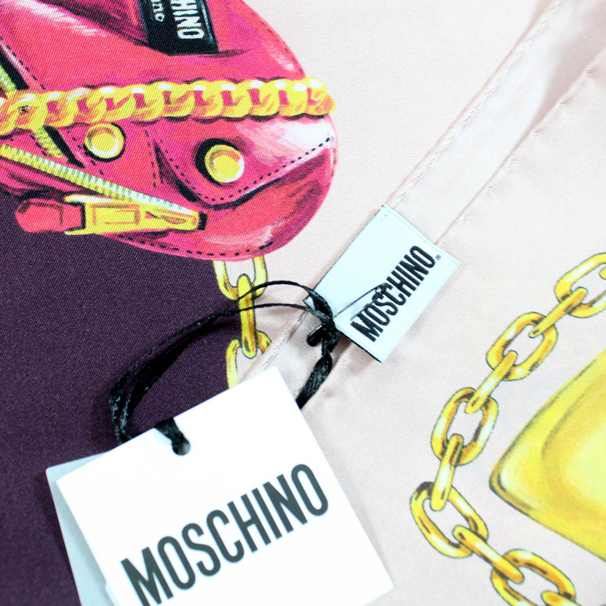 Moschino Scarf Pink Purple Gold Heart