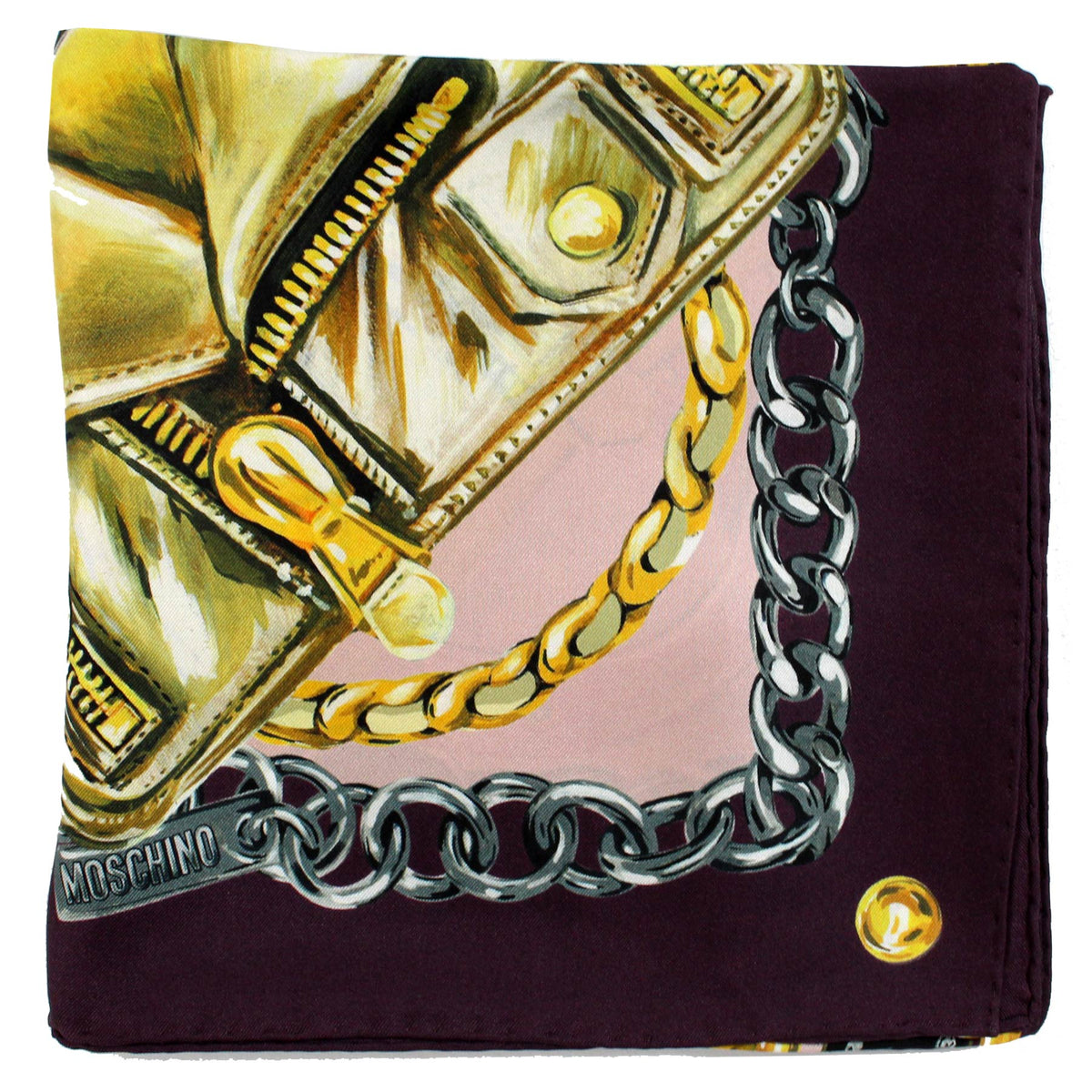 Moschino Scarf Dark Purple Purses Design