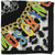 Moschino Scarf Black Multi Colored Logo Design - Large Square Silk Foulard - 2023/24 Collection