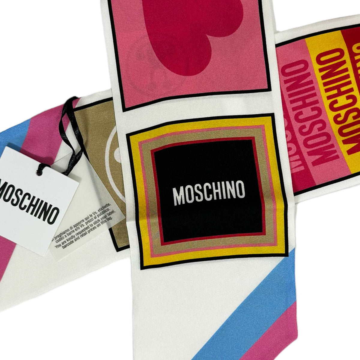 Moschino Twilly Signature Design - Skinny Scarf