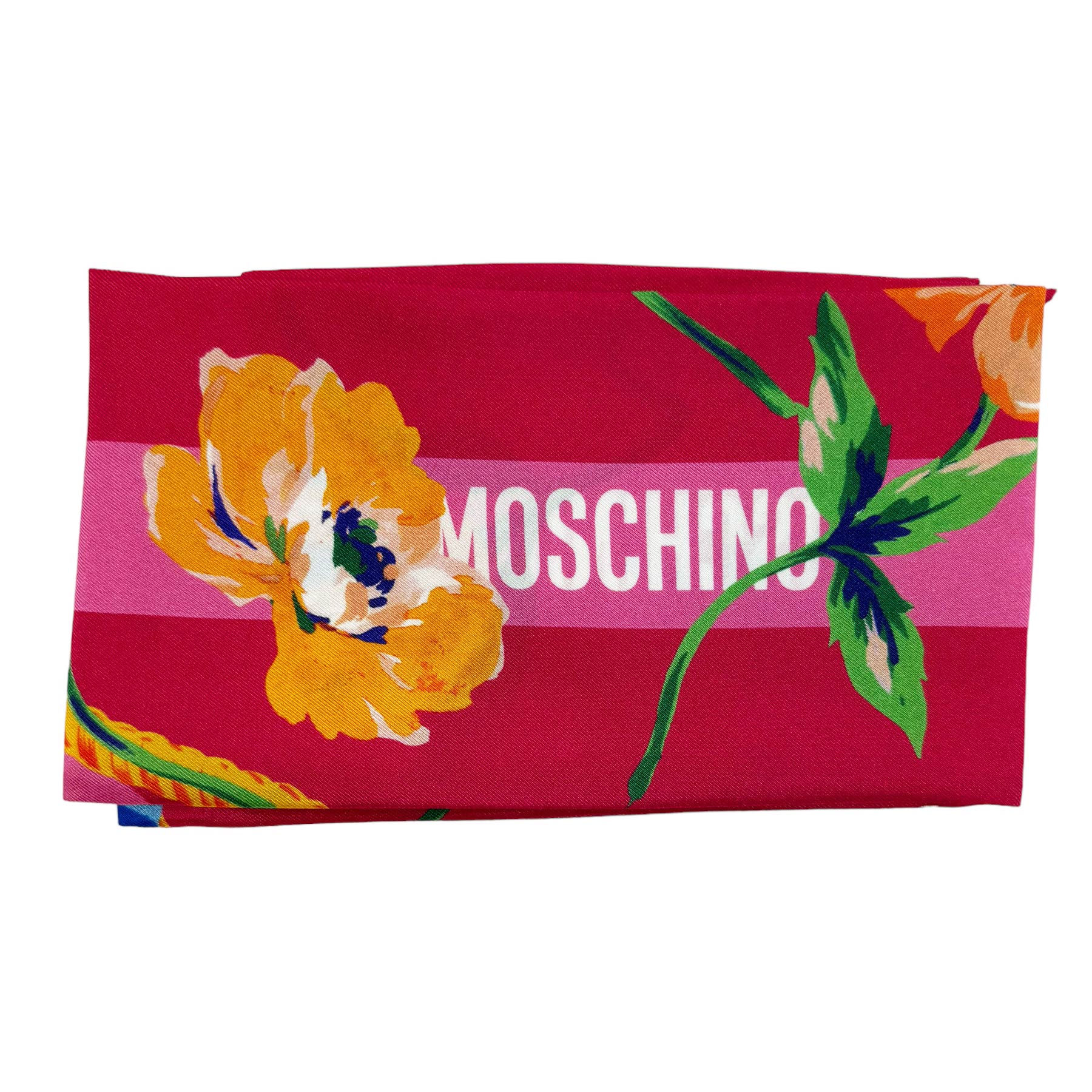 Moschino Twilly Pink Floral Design - Small Scarf