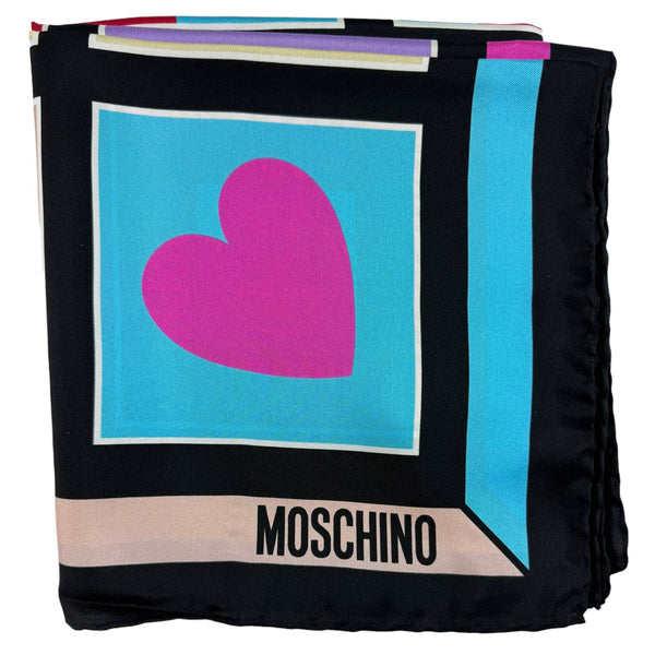 ブラックMOSCHINOマトラッセ♡ Moschino Multi Pocket Satchel Redwall Vintage Black Nylon