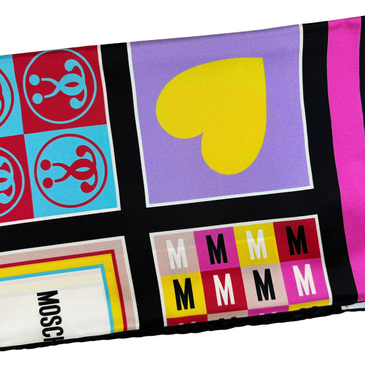 New Moschino Silk Scarf Black 