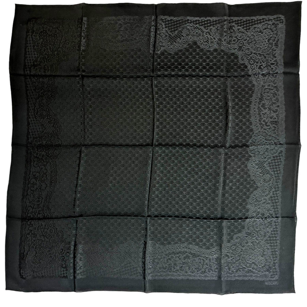 Moschino Scarf Black Pattern - Square Silk Foulard